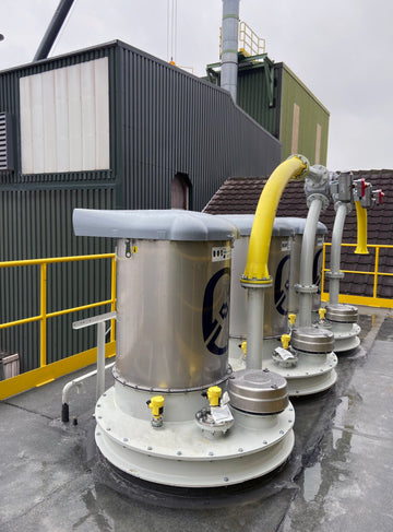 Industrial dust collector and silo vent filter equipment at a concrete plant