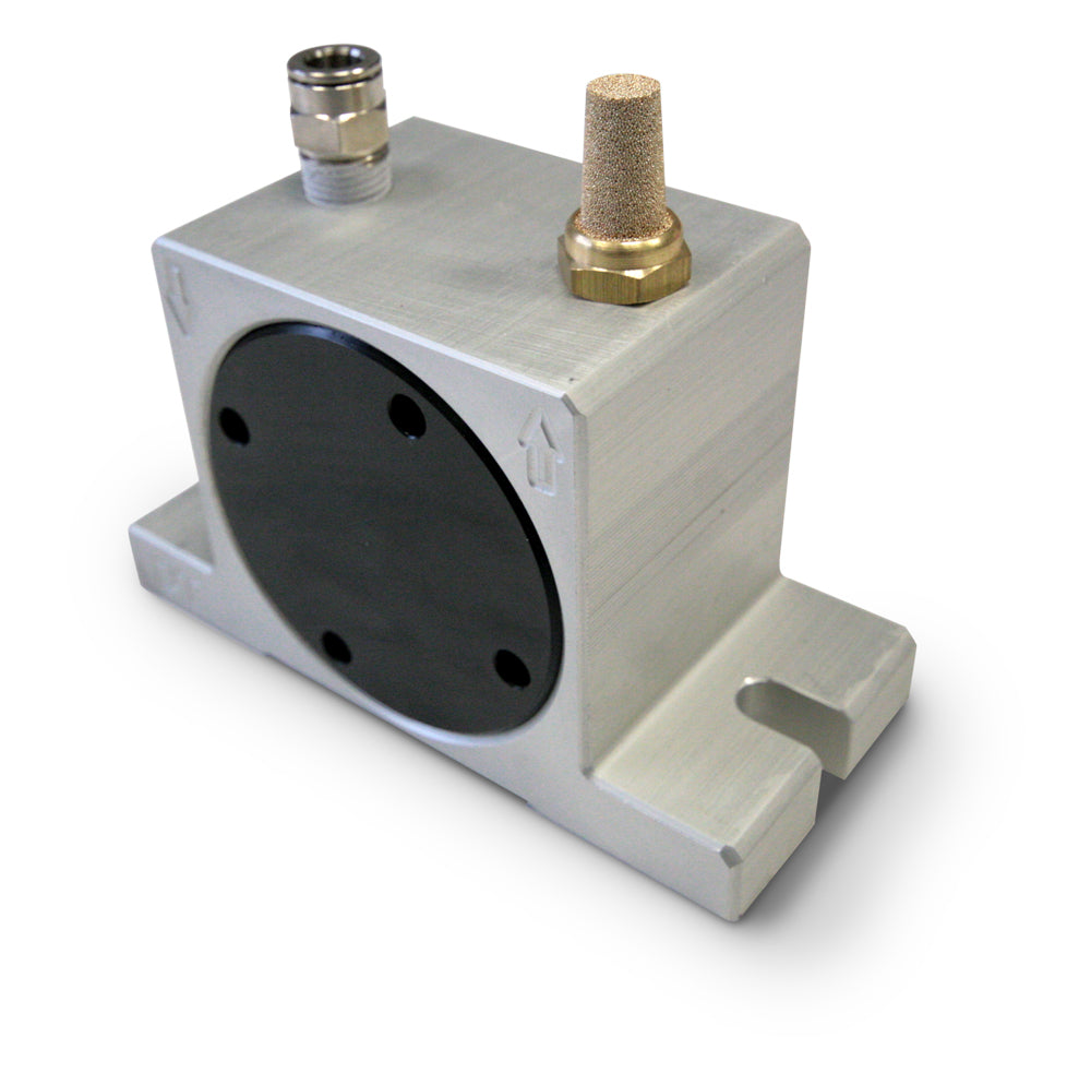 OT turbine pneumatic vibrator installed on hopper for material flow improvement
