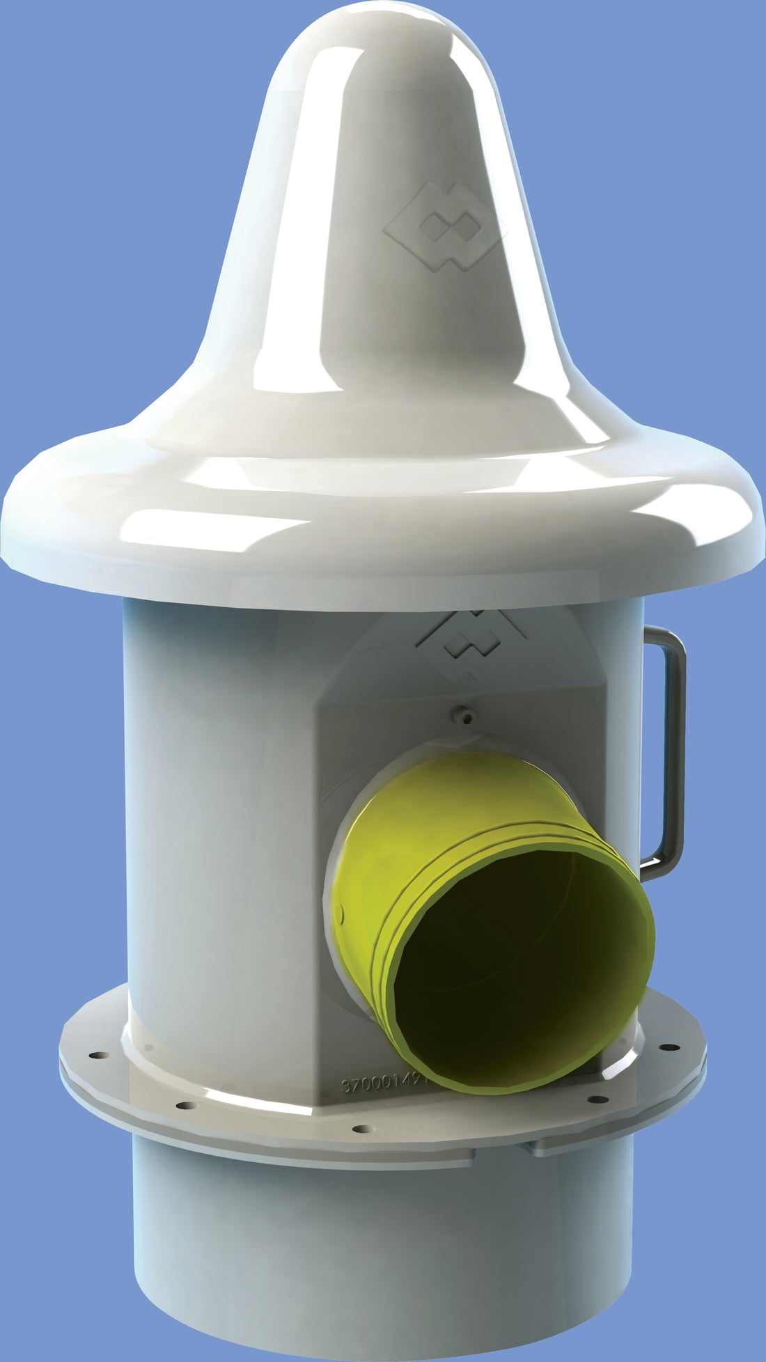 Pressure relief valve installed on cement silo roof